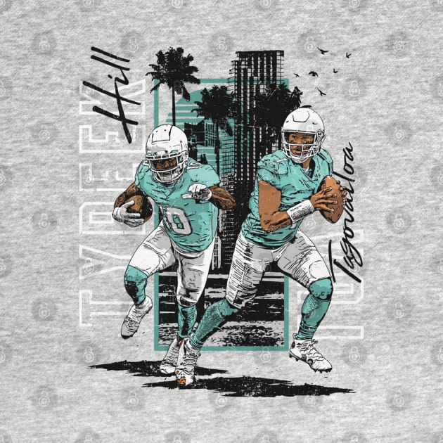 Tua Tagovailoa & Tyreek Hill Miami Duo by danlintonpro